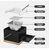 گریل رومیزی زغالی نیچرهایک مدل CNK2300CF010 در حال پخت گوشت در طبیعت