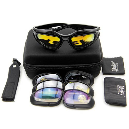 عینک Daisy C5 با ۴ لنز رنگی و کیف محافظ تاکتیکال