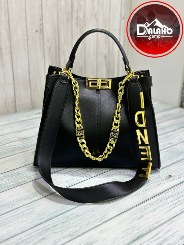 کیف فندی دو دهنه با آستر چرم پوست ماری سایز ۳۲×۲۲ زنانه شیک