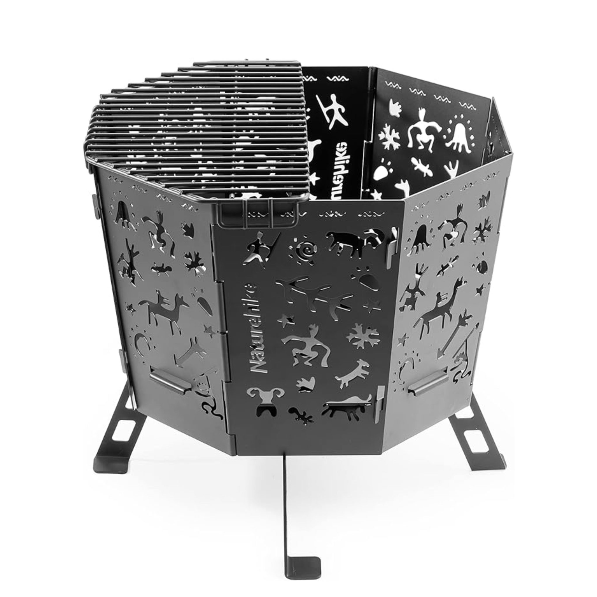 اجاق هیزمی تاشو کمپینگ نیچرهایک مدل CNH22CJ036 با طراحی تاشو و جنس استیل ضدزنگ