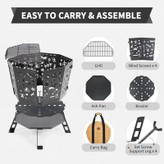 اجاق هیزمی تاشو کمپینگ نیچرهایک مدل CNH22CJ036 با طراحی تاشو و جنس استیل ضدزنگ