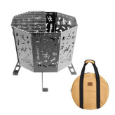 اجاق هیزمی تاشو کمپینگ نیچرهایک مدل CNH22CJ036 با طراحی تاشو و جنس استیل ضدزنگ