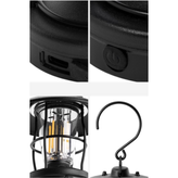 چراغ آویز کمپینگ رترو بلک داگ مدل BD-LYD010 با نور گرم